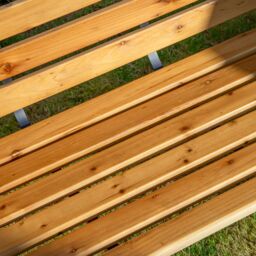 Samuel Alexander Ambleside 2 Person Outdoor Metal Wooden Garden Patio Bench in Brown - thumbnail 6