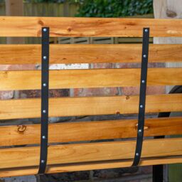 Samuel Alexander Ambleside 2 Person Outdoor Metal Wooden Garden Patio Bench in Brown - thumbnail 8