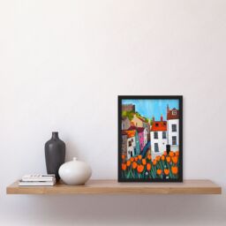 "Artery8 Blooming Tulip Flowers Yorkshire Castle Town Framed Art Print - Size: W12"" x H16""" - thumbnail 4