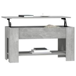 Berkfield Home Coffee Table Concrete Grey 101x49x52 cm Engineered Wood - Size: 101 x 49 x 52 cm - thumbnail 7