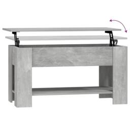 Berkfield Home Coffee Table Concrete Grey 101x49x52 cm Engineered Wood - Size: 101 x 49 x 52 cm - thumbnail 6