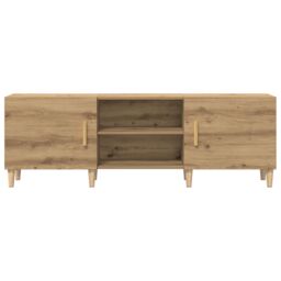 Berkfield Home TV Stand in Artisan Oak - 150x30x50 cm - Made of Engineered Wood in Brown - Size: 150 x 30 x 50 cm - thumbnail 7