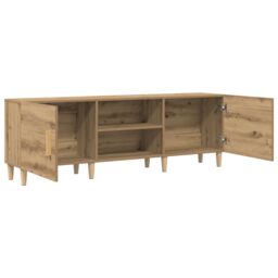 Berkfield Home TV Stand in Artisan Oak - 150x30x50 cm - Made of Engineered Wood in Brown - Size: 150 x 30 x 50 cm - thumbnail 5