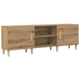 Berkfield Home TV Stand in Artisan Oak - 150x30x50 cm - Made of Engineered Wood in Brown - Size: 150 x 30 x 50 cm - thumbnail 2