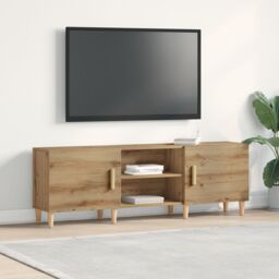 Berkfield Home TV Stand in Artisan Oak - 150x30x50 cm - Made of Engineered Wood in Brown - Size: 150 x 30 x 50 cm - thumbnail 1