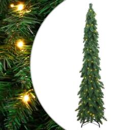 Berkfield Home Beautiful Artificial Pre-lit Christmas Tree with 130 LEDs 210 cm in Green - thumbnail 2