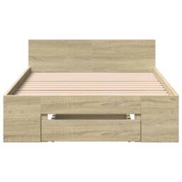 Berkfield Home Bed Frame with Drawer without Mattress Sonoma Oak 90x200 cm in Light Oak - thumbnail 4