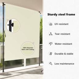 Berkfield Home Outdoor Roller Blind 200x270 cm Cream - thumbnail 8