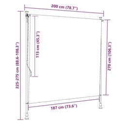 Berkfield Home Outdoor Roller Blind 200x270 cm Cream - thumbnail 7