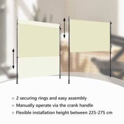 Berkfield Home Outdoor Roller Blind 200x270 cm Cream - thumbnail 9