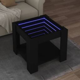 Berkfield Home Coffee Table with LED Black 53x53x45 cm Engineered Wood - Size: 53 x 53 x 45 cm - thumbnail 2