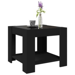 Berkfield Home Coffee Table with LED Black 53x53x45 cm Engineered Wood - Size: 53 x 53 x 45 cm - thumbnail 5