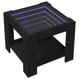 Berkfield Home Coffee Table with LED Black 53x53x45 cm Engineered Wood - Size: 53 x 53 x 45 cm - thumbnail 3