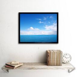 "Artery8 Photography Seascape Ocean Sea Blue Sky Clouds Serene Framed Art Print - Size: W12"" x H16""" - thumbnail 2
