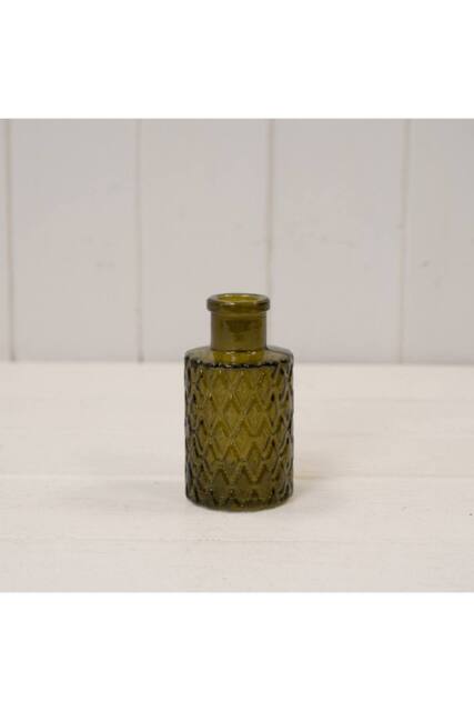 KDMD Olive Green Mini Geometric Glass Bottle - image 1