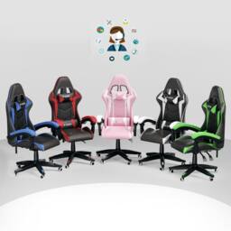 Gartistgo Ergonomic Gaming Chair with Adjustable Height, Reclining in Blue - thumbnail 8