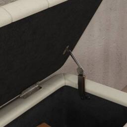 STILVORA Storage Ottoman with Steel Legs in Cream - thumbnail 7