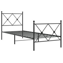 Berkfield Home Metal Bed Frame without Mattress with Footboard Black 80x200cm - Size: 80x200 cm - thumbnail 3