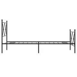 Berkfield Home Metal Bed Frame without Mattress with Footboard Black 80x200cm - Size: 80x200 cm - thumbnail 5