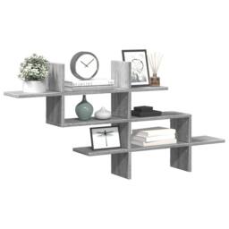 Berkfield Home Wall Shelf Grey Sonoma 124.5x18x60.5 cm Engineered Wood - thumbnail 2