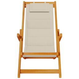 Berkfield Home Folding Beach Chairs 2 pcs - Taupe Acacia Wood & Textilene - thumbnail 7