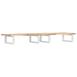 Berkfield Home Basin Shelf Wall Mounted Steel & Solid Wood Acacia in Brown - thumbnail 6