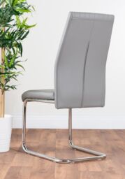 FurnitureboxUK Selina Round Glass & Chrome Metal Dining Table & Lorenzo Chairs Set in Grey - Size: 4 Person - thumbnail 9