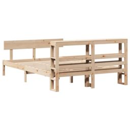 Berkfield Home Bed Frame without Mattress 120x190 cm Small Double Solid Wood Pine in Brown - thumbnail 6