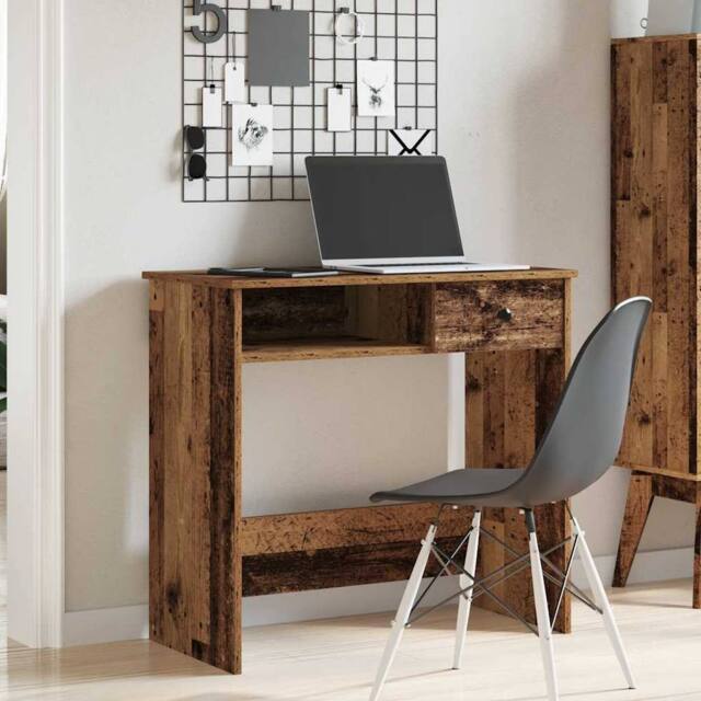 Berkfield Home Decorative Desk Old Wood 80x40x75 cm Engineered Wood in Brown - Size: 80 x 40 x 75 cm - image 1