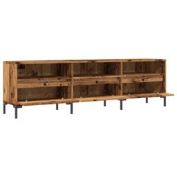 Berkfield Home TV Cabinet Old Wood 150x30x44.5 cm Engineered Wood in Brown - thumbnail 5
