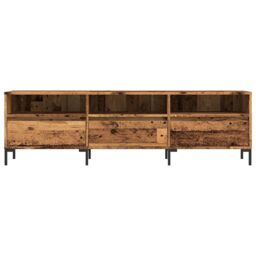 Berkfield Home TV Cabinet Old Wood 150x30x44.5 cm Engineered Wood in Brown - thumbnail 4
