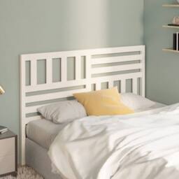 Berkfield Home Bed Headboard White 126x4x100 cm Solid Wood Pine - Size: 126 x 4 x 100 cm - thumbnail 3