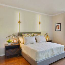Garwarm LED Dimmbale Flush Mounted Sconces, Battery Operated Wall Sconces With Remote in Gold - thumbnail 1