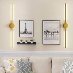 Garwarm LED Dimmbale Flush Mounted Sconces, Battery Operated Wall Sconces With Remote in Gold - thumbnail 6