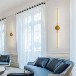 Garwarm LED Dimmbale Flush Mounted Sconces, Battery Operated Wall Sconces With Remote in Gold - thumbnail 2