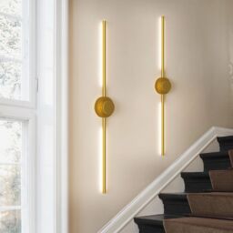 Garwarm LED Dimmbale Flush Mounted Sconces, Battery Operated Wall Sconces With Remote in Gold - thumbnail 8
