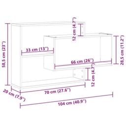 Berkfield Home Wall Shelf Old Wood 104x20x58.5 cm Engineered Wood in Brown - thumbnail 9