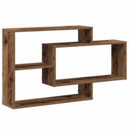 Berkfield Home Wall Shelf Old Wood 104x20x58.5 cm Engineered Wood in Brown - thumbnail 1