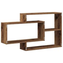 Berkfield Home Wall Shelf Old Wood 104x20x58.5 cm Engineered Wood in Brown - thumbnail 6