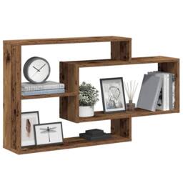 Berkfield Home Wall Shelf Old Wood 104x20x58.5 cm Engineered Wood in Brown - thumbnail 2