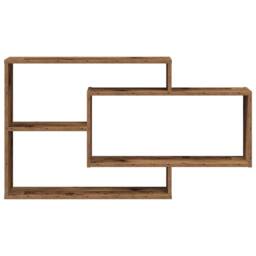 Berkfield Home Wall Shelf Old Wood 104x20x58.5 cm Engineered Wood in Brown - thumbnail 4