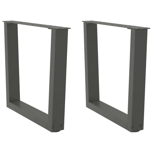 Berkfield Home Dining Table Legs V-Shape 2 pcs Anthracite 60x(42-43.3) cm Steel in Black - image 1