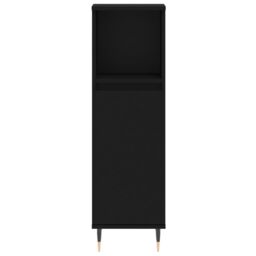 Berkfield Home Bathroom Cabinet Black 30x30x100 cm Engineered Wood - Size: 30 x 30 x 100 cm - thumbnail 5