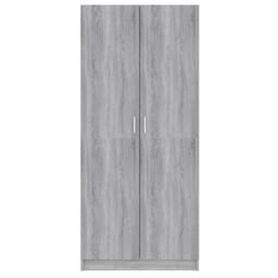 Berkfield Home Wardrobe Grey Sonoma 80x50x180 cm Engineered Wood - Size: 80 x 50 x 180 cm - thumbnail 1
