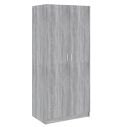 Berkfield Home Wardrobe Grey Sonoma 80x50x180 cm Engineered Wood - Size: 80 x 50 x 180 cm - thumbnail 3