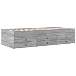 Berkfield Home Daybed with Drawers without Mattress Grey Sonoma 100x200 cm - thumbnail 3