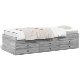 Berkfield Home Daybed with Drawers without Mattress Grey Sonoma 100x200 cm - thumbnail 2