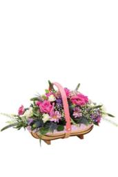 KDMD Trug Basket - Softwood Dotty Pink 30.5cm - thumbnail 4
