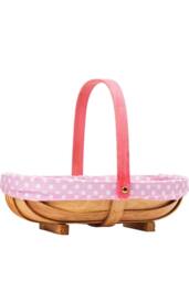 KDMD Trug Basket - Softwood Dotty Pink 30.5cm - thumbnail 1