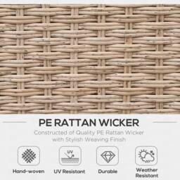 OUTSUNNY 4Pcs Rattan Sofa Set Garden Furniture Set with Armrest Cushions Beige - thumbnail 4